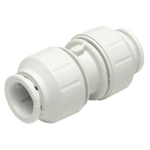 JG Speedfit Plastic Push-Fit Equal Straight Coupler 10mm (White)