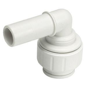 JG Speedfit Plastic Push-Fit Stem Elbow 15mm x 15mm (White)