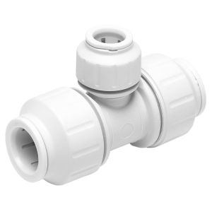 JG Speedfit Plastic Push-Fit Reducing Tee 28mm x 22mm x 28mm (White)
