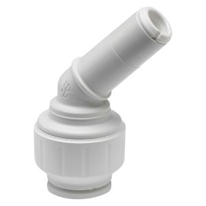 JG Speedfit Plastic Push-Fit 135° Stem Elbow 15mm (White)