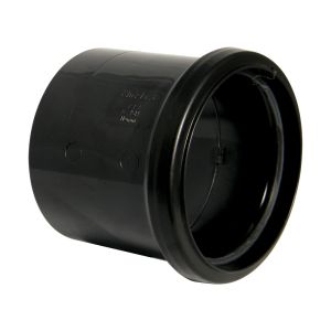 FloPlast 110mm Ring Seal Soil Socket Pipe Coupling Single (Black)