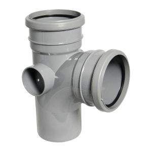 FloPlast 110mm Ring Seal Soil Branch 92½° (87½°) (Grey)