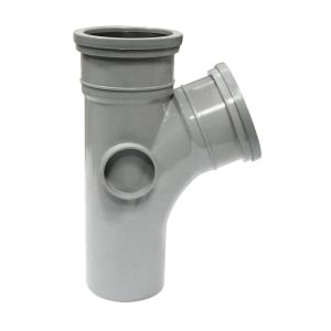 FloPlast 110mm Ring Seal Soil Branch 112½° (67½°) (Grey)