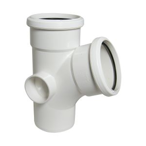 FloPlast 110mm Ring Seal Soil Branch 112½° (67½°) (White)