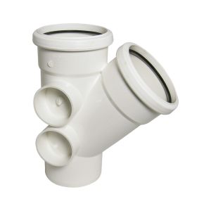 FloPlast 110mm Ring Seal Soil Branch 135° (45°) (White)