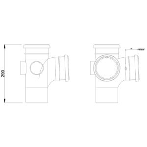 FloPlast 110mm Ring Seal Soil Corner Branch 92½° (87½°) (Grey)