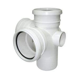 FloPlast 110mm Ring Seal Soil Corner Branch 92½° (87½°) (White)
