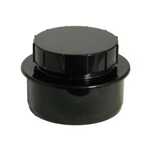 FloPlast 110mm Ring Seal Soil Screwed Access Cap (Black)