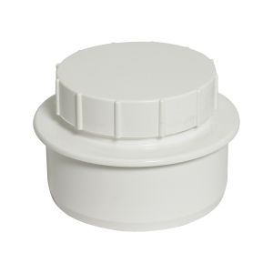 FloPlast 110mm Ring Seal Soil Screwed Access Cap (White)
