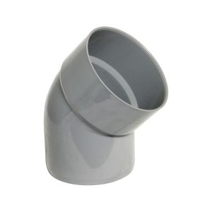 FloPlast 110mm Ring Seal Soil Offset Bend 135° (45°) Spigot/Solvent Socket (Grey)