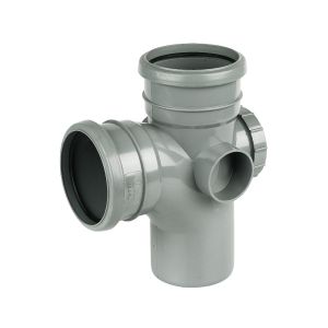 FloPlast 110mm Ring Seal Soil Access Branch 92½° (87½°) (Grey)