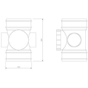 FloPlast 110mm Solvent Soil Access Pipe Double Socket (Black)
