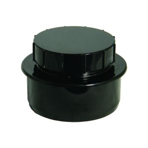 FloPlast 110mm Solvent Soil Screwed Access Cap (Black)