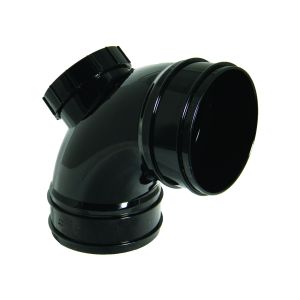 FloPlast 110mm Solvent Soil Access Bend 92½° (87½°) (Double Socket) (Black)