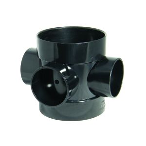 FloPlast 110mm Solvent Soil Short Boss Pipe (Black)